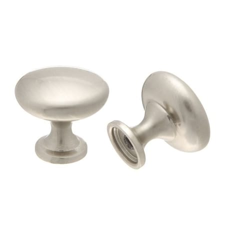 Crown 1-1/5" Diecast Cabinet Knob with 1-1/8" Screws Satin Nickel Finish CHK3910SN